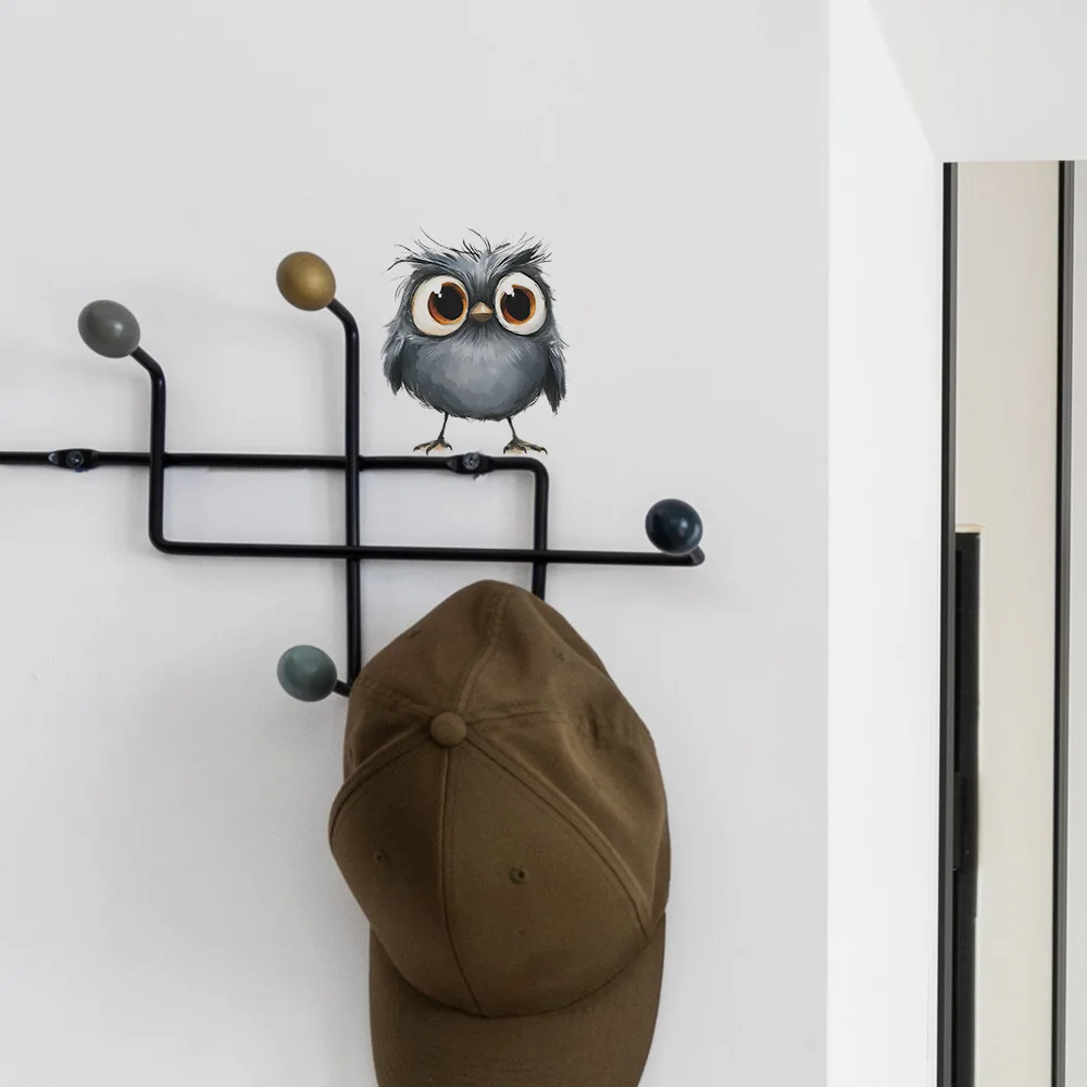 Cartoon Painted Owl Switch Stickers For Kitchen Socket Decoration Wall Decals Living Room Bedroom Decor Self-adhesive Cute Mural