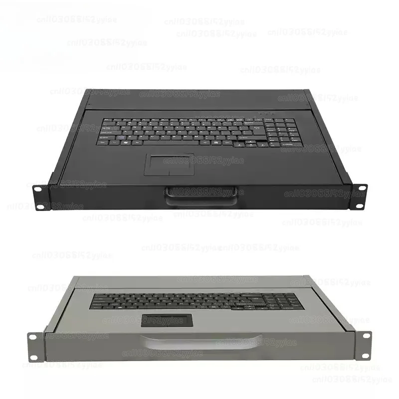 Cabinet Keyboard Drawer 1U Rack-mounted Industrial Touch Panel Mouse Tray Pull-out Movable Self-locking Track 19-inch Telescopic