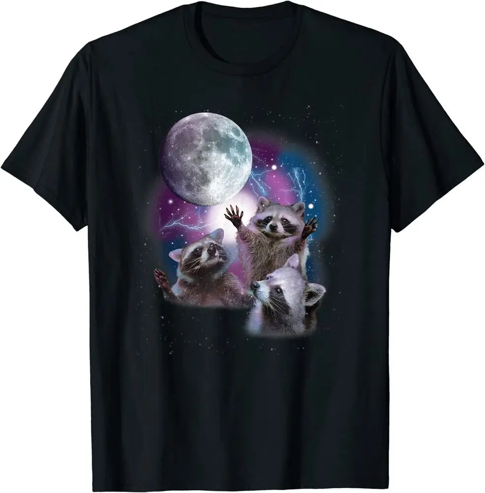 Raccoons Moon Shirt Design Funny Raccoon Great T-Shirt For Men Clothing Women Short Sleeve Tees High Quality 100%Cotton