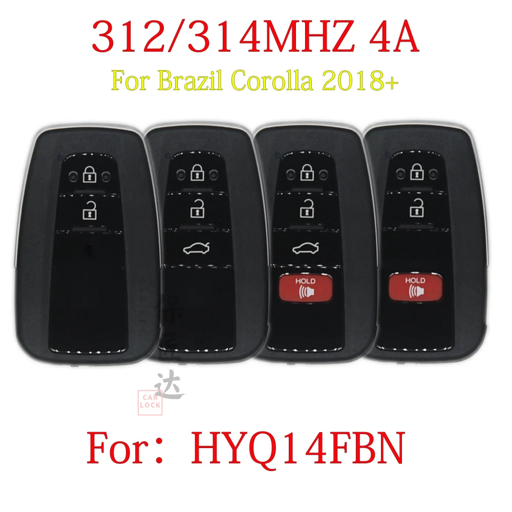 BaoJiangDa car key Fit For Toyota Corolla Cross ALTIS Remote 312/314MHZ 4A HYQ14FBN 2000 Smart Key  8990H-12010