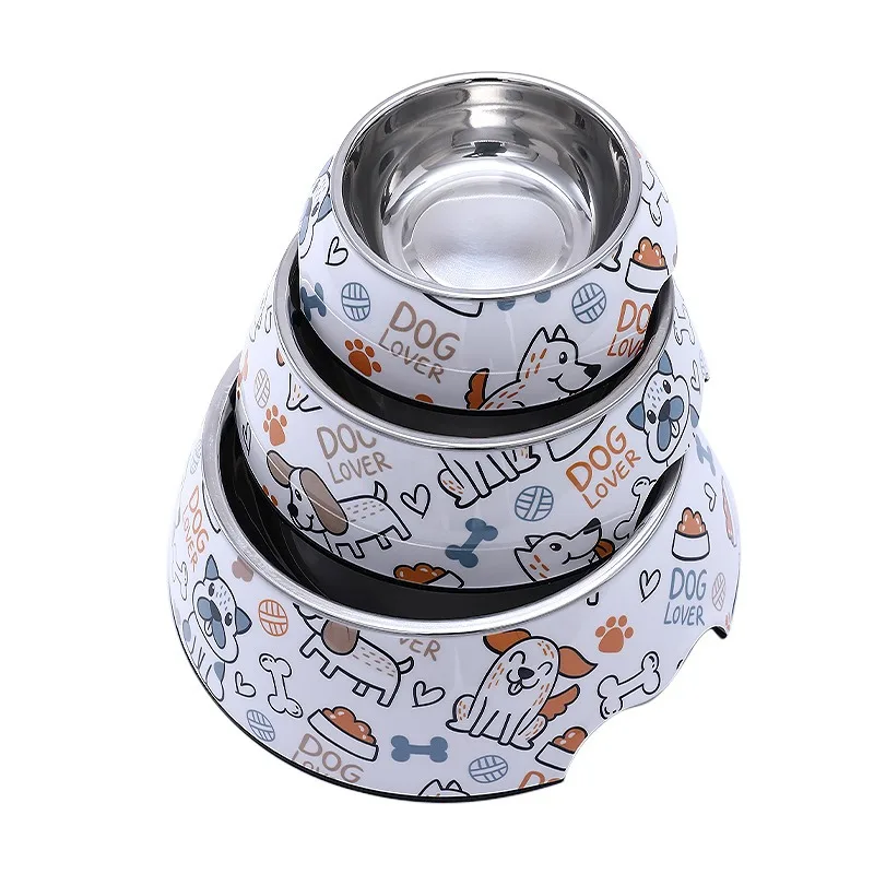 HOOPET Stainless Steel Pet Bowl Cat Feeder Drinker Supplies Kitten Puppy Food Feeding Water Drinking Bowls Pet Accessories