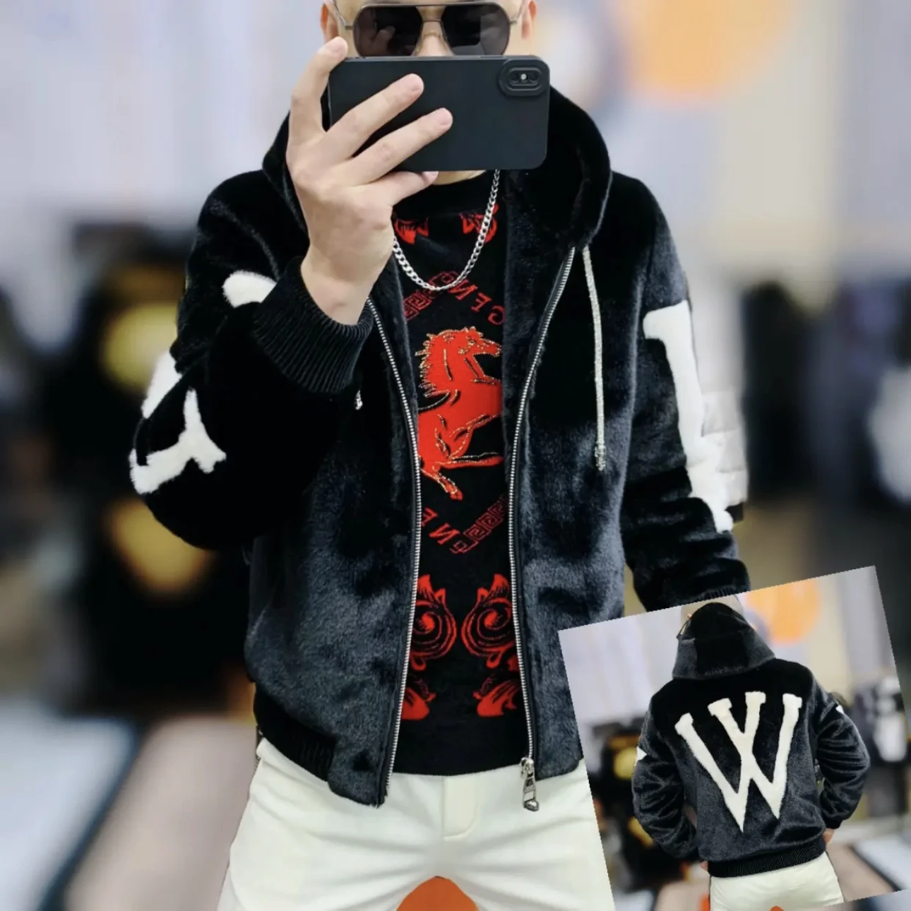 

Модная зимняя мужская куртка из золотистого норкового вельвета с капюшоном, приталенная, теплая, молодежная, из полиэфирного волокна, на молнии