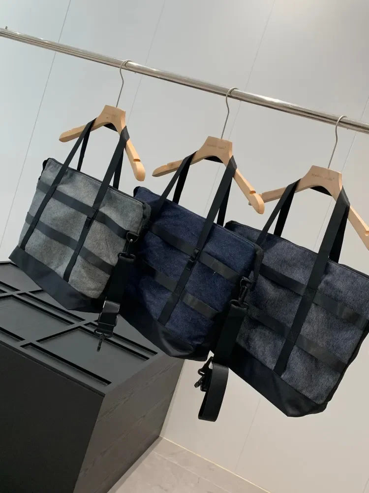 

Casual Sports Travel Men's Single Shoulder Bag Handheld Denim Style Lightweight Functional Crossbody Tote Bag Durable Fabric