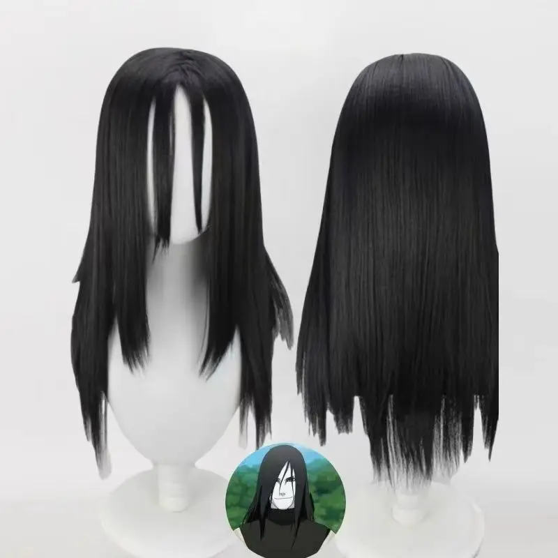 

HOKAGE NINJA Orochimaru Cosplay Wig Synthetic Long Straight Wig Anime Coser Heat Resistant Fiber with Rose net liner