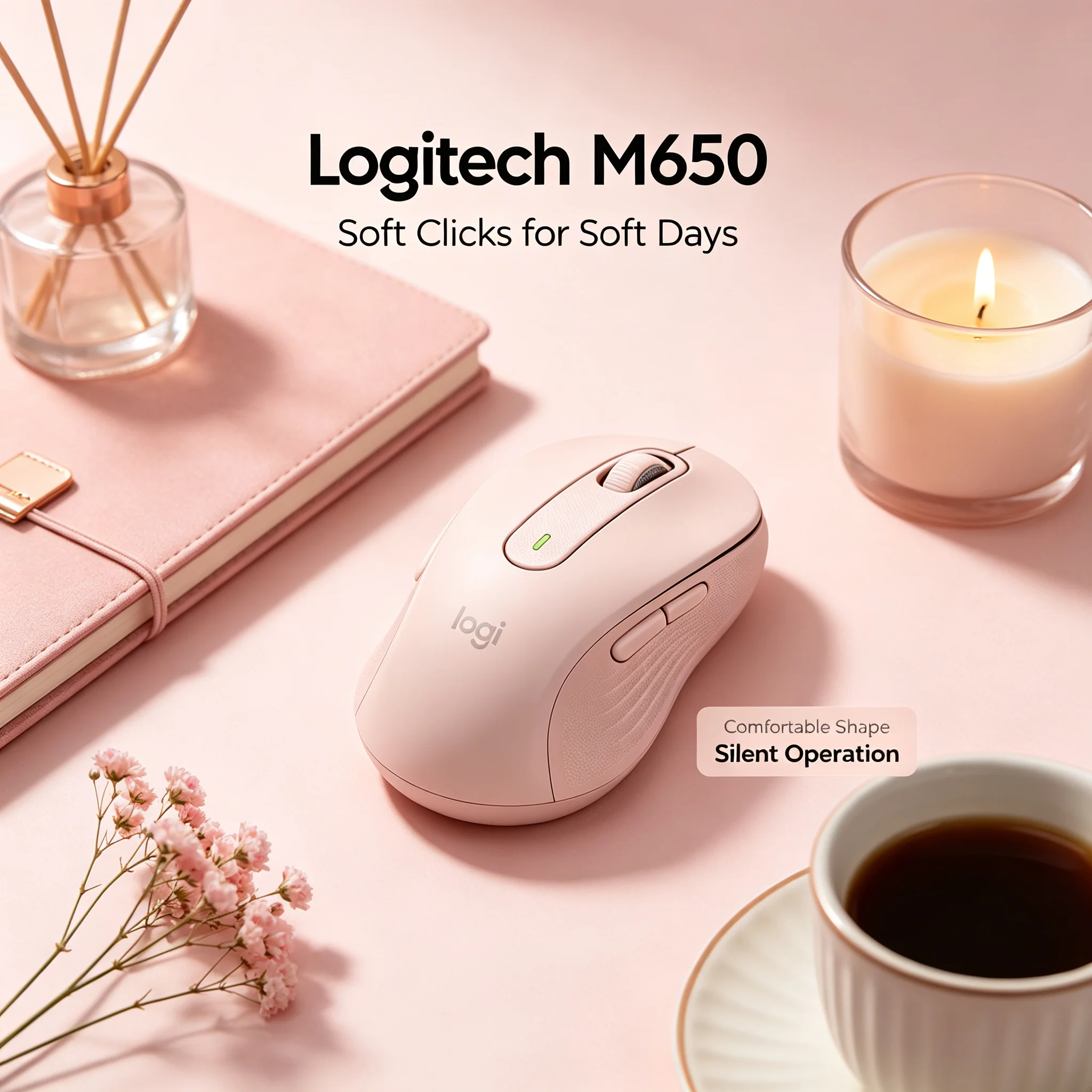 Logitech M650 2.4G Wireless Mouse With Receiver Silent Click Multi‑System Compatible Office Mice