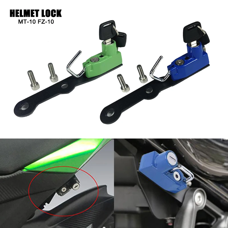 

For Yamaha MT-10 FZ-10 Anti-theft Security with 2 Keys Password lock FZ10 MT10 MT 10 2016-2022 Motorcycle Helmet Lock Mount Hook