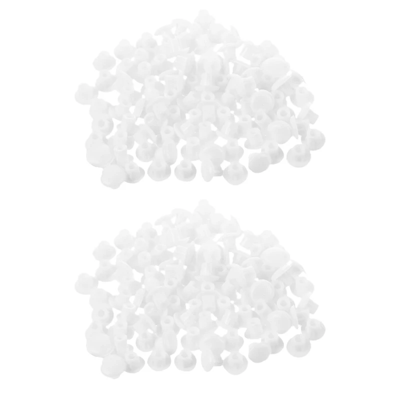 200 Pcs Home Furniture Decor 5 Mm White Plastic Hole Drilling Cover