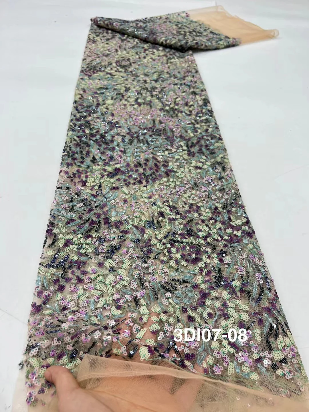 

Luxury Design Hot On Sale Fabric Top Quality Handmade Embroidery Net Lace Double Beads Sequins For Party Evening Dresses