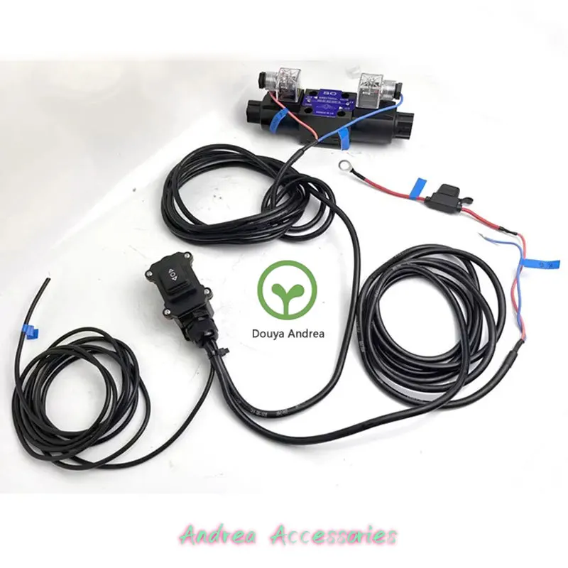 Excavator modification and installation of hoist high and low speed switching harness switch, wood grabber double head