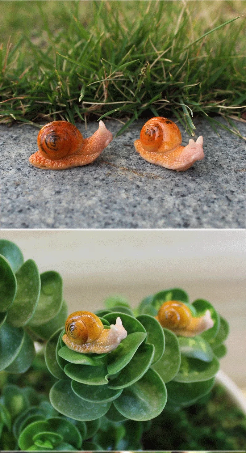 Micro Landscape Simulation Small Snail Small Ornament Mini Cute Animal Resin Crafts Garden Decoration Accessories Miniatures