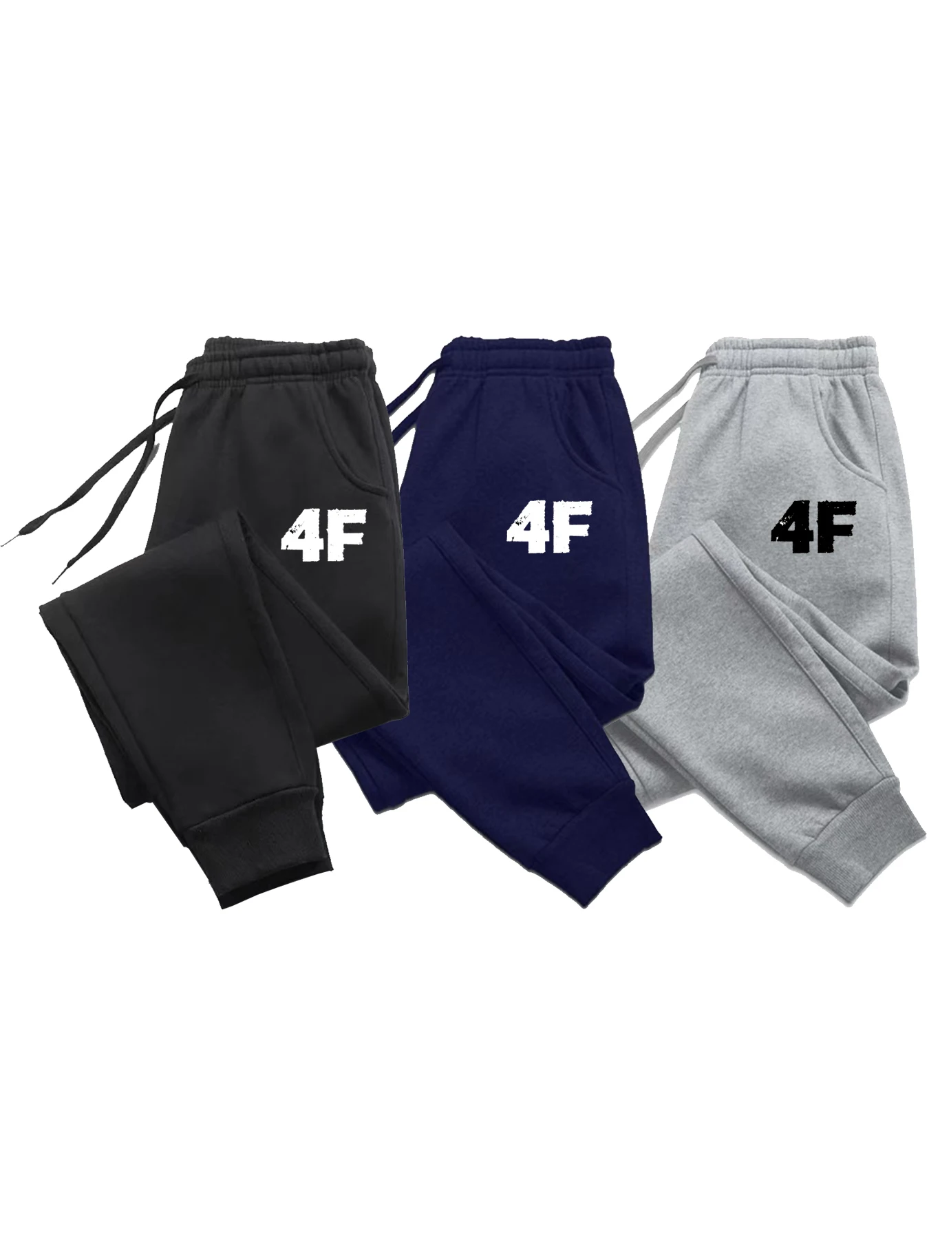 

3PCSpring and Autumn Fleece Men's Pants Casual Pants Men's Sports Jogging Pants Sweatpants Men's Harajuku Street S-3XL Pants