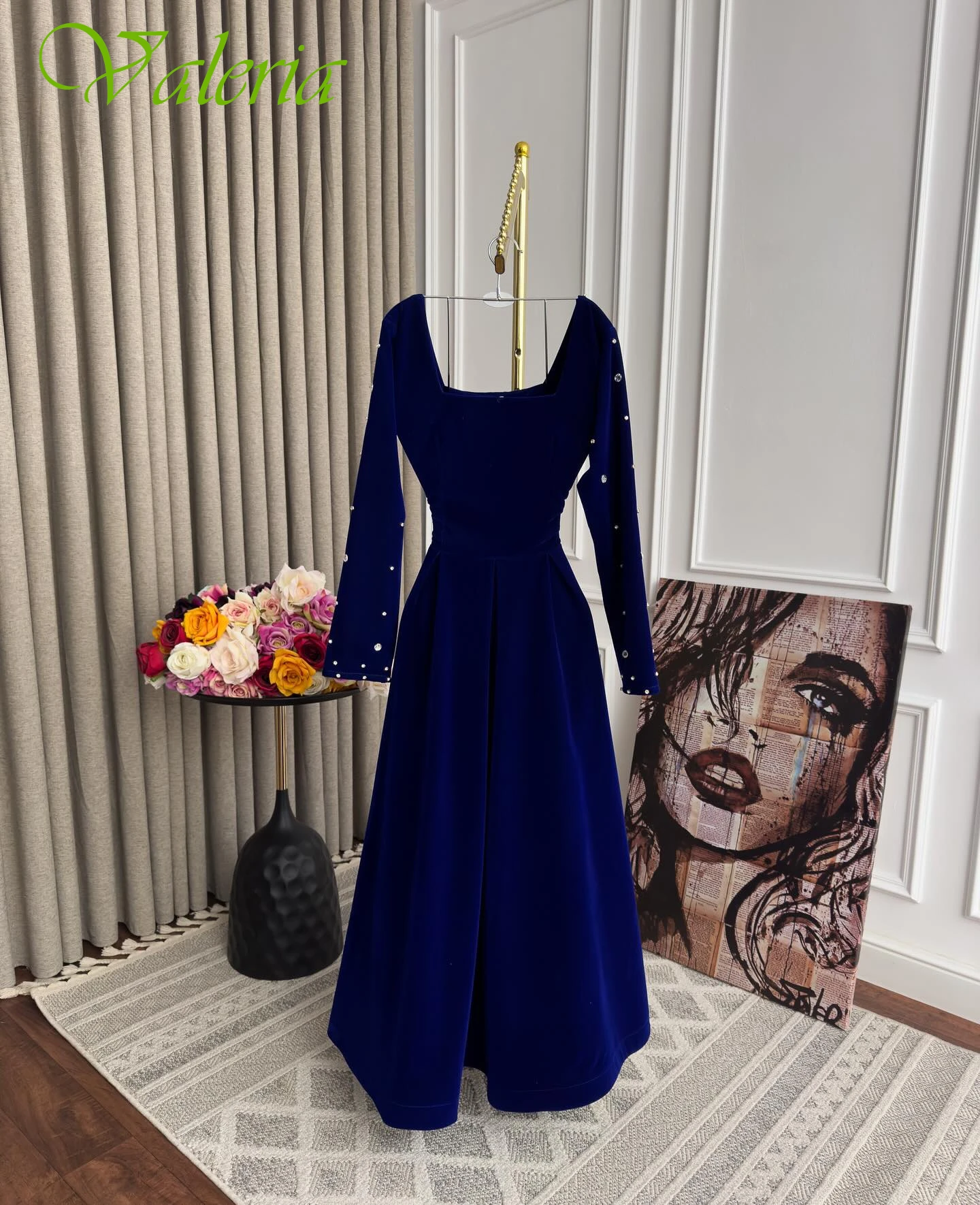 맞춤형 A라인 스퀘어 칼라 우아한 정장 이브닝 드레스 섬세한 패션 맞춤형 행사 가운 고품질 파티 드레스