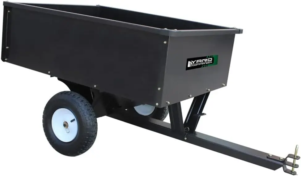 

Heavy Duty Tow Behind ATV Trailer Steel Dump Cart - 10-Cubic Feet and 400-Pound Capacity - Garden Utility Trailer