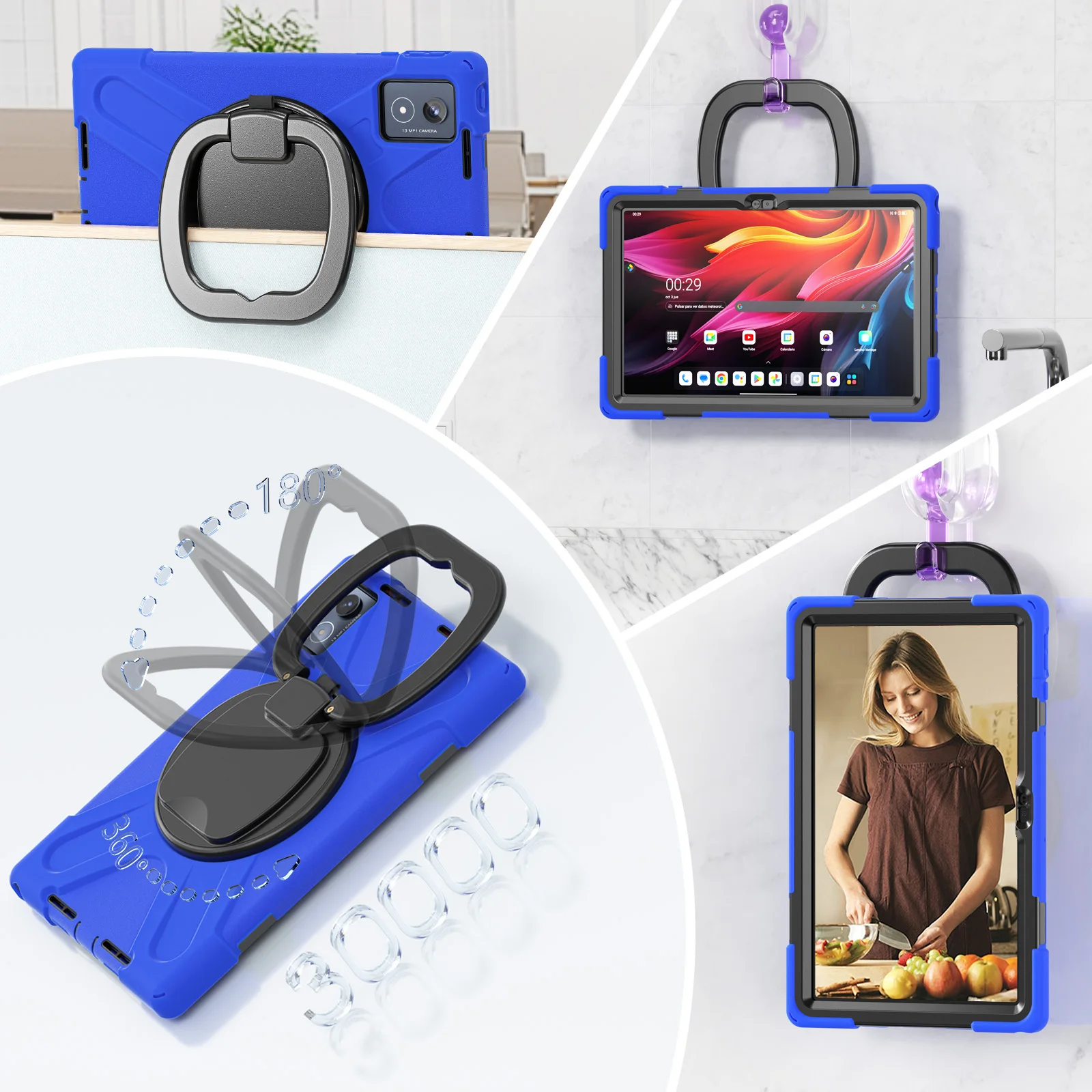 Multi-Layers Case For Lenovo Tab K11 Plus 2024 11.45 inch Model TB352FU TB352XU Rotating Stand Handle Grip Kids Heavy Duty Cover