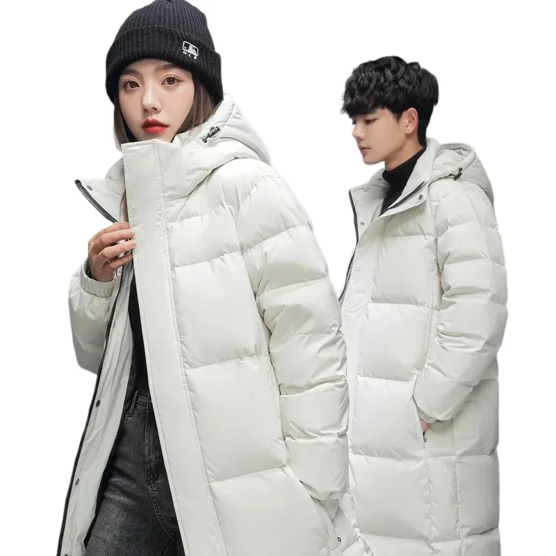 New Winter Couples Long Puffer Jackets Men and Women Hooded Casual Duck Down Coats Quality Male Outdoor Windproof Warm Jackets 5