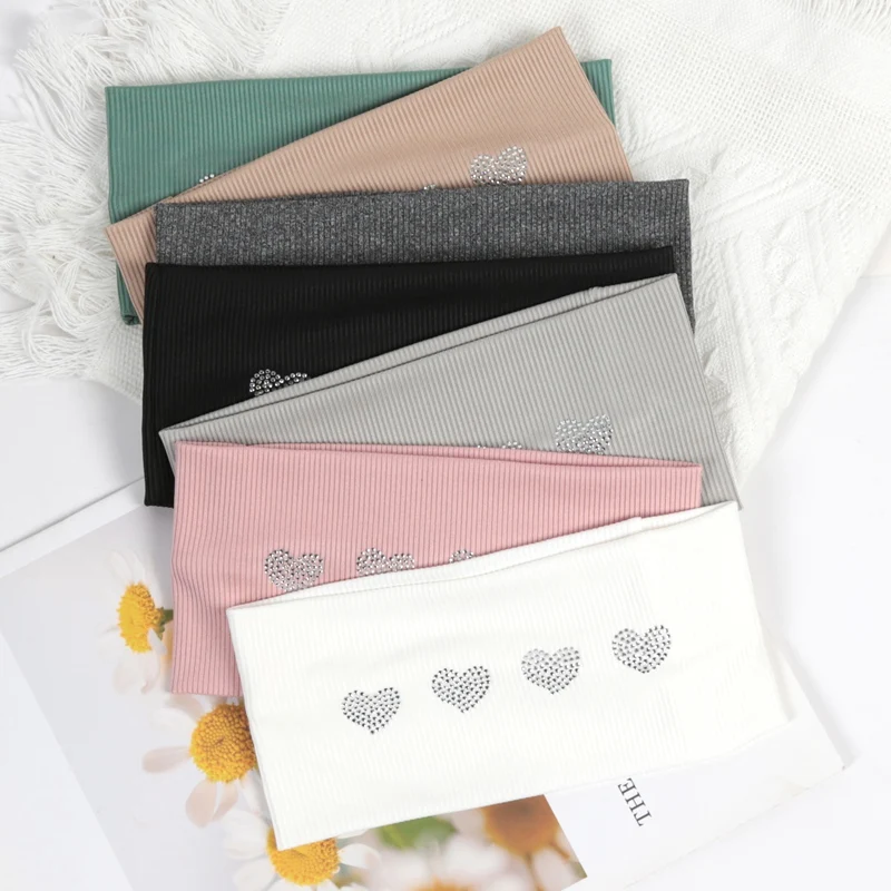 

Elastic Shining Love Headband Running Solid Color Hair Bands Women Sport Yoga Hairband Soft Wash Face Makeup Hair Accessories