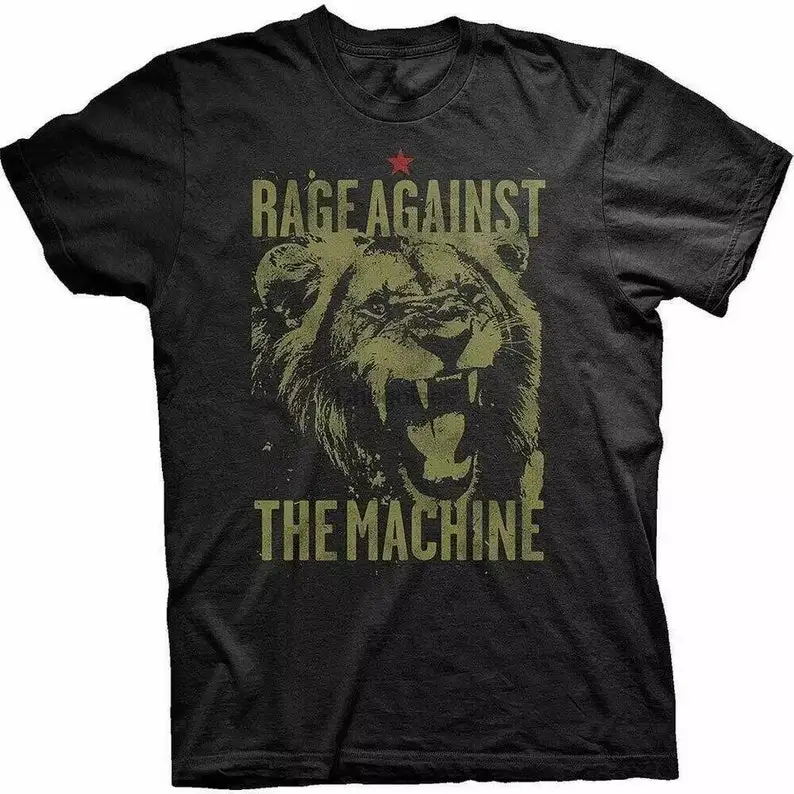 New Lion Rage Against The Machine Black T-Shirt Size S-4X Casual