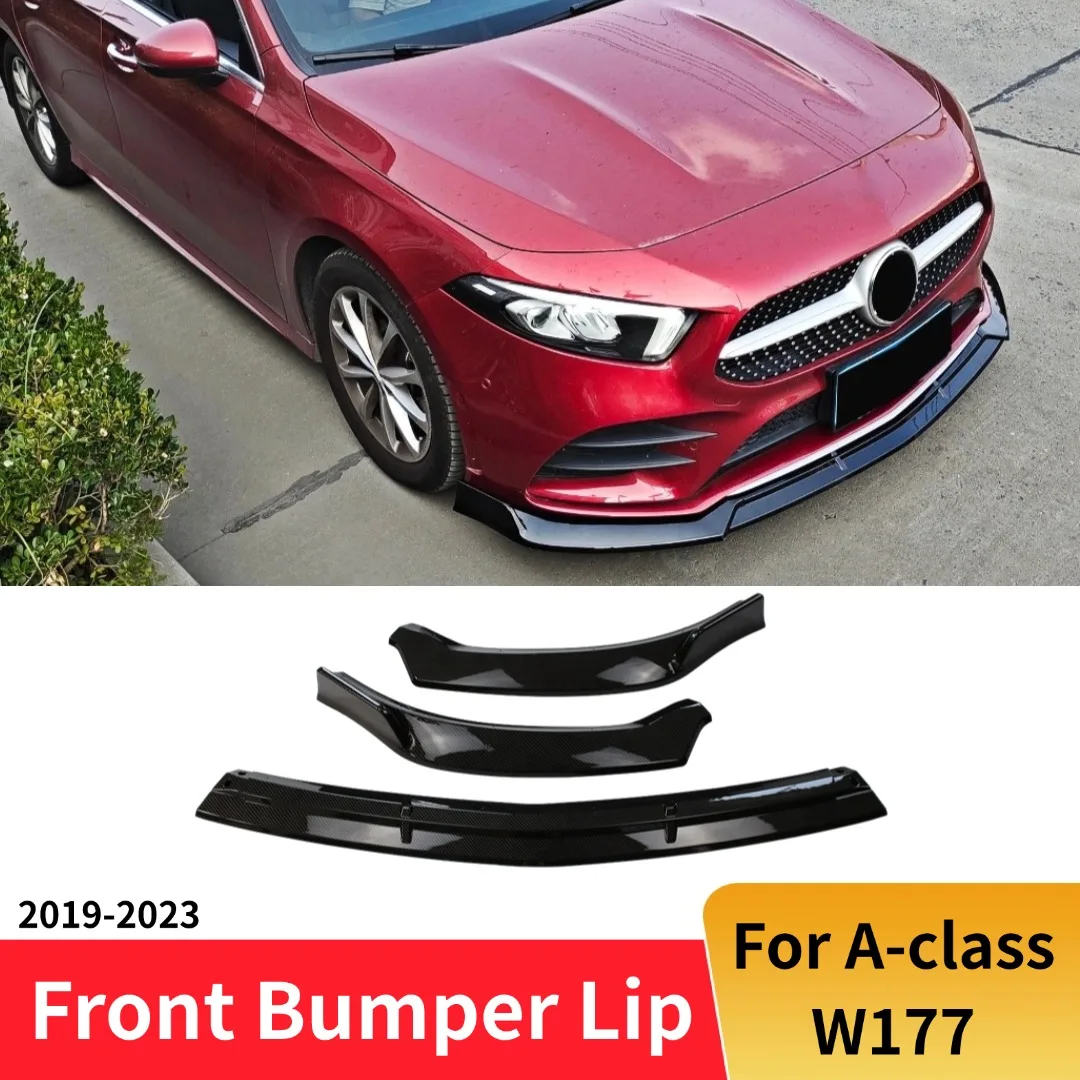 

Front Bumper Lip Spoiler Splitter Decoration Trim Tuning Accessories For Mercedes Benz A Class W177 2019-23 A180 A200 A220 A250