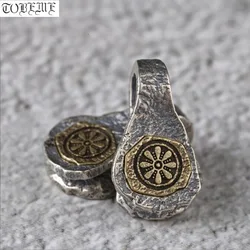 Handmade 925 Silver Buddhist Wheel Bum Counter Sterling Tibetan Dharm Wheel Charm Buddhist Prayer Beads Counters
