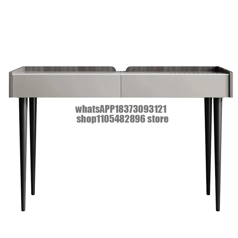 Italian light luxury rock slab desk modern simple home learning and writing small apartment solid wood bedroom minimalist comput