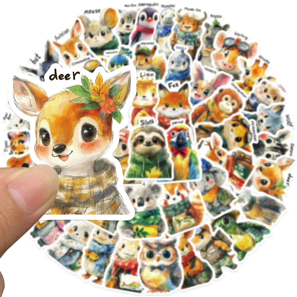 50 قطعة الكرتون الخيال الحيوان كليب الفن ملصق مضحك الكلب الباندا الثعلب ملصق مائي DIY بها بنفسك سجل القصاصات مذكرات الثلاجة القرطاسية سكيت ملصق #4