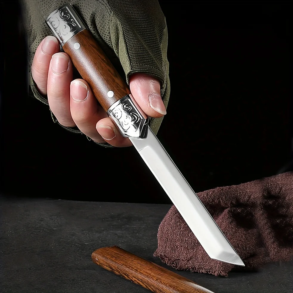 Premium Carved Professional Stainless Steel Outdoor Knife, Meat Cutter, Fruit Peeler, Mini Utility Knife, Portable Knife image 4