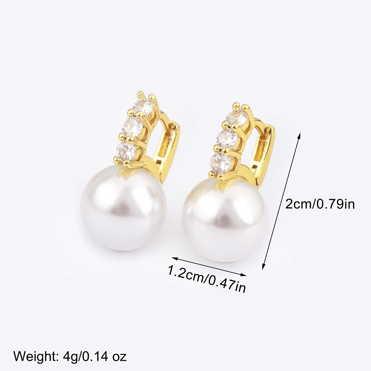 Nidin New Fashion Pearl Cubic Zirconia Light Luxury Drop Earrings For Women Female Engagement Wedding Party Ear Jewelry Gifts