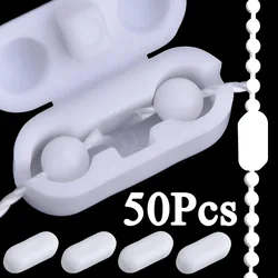 1/50Pcs White Roller Blinds Pull Cord Connector Curtain Chain Bead Extension Clip for Vertical Blinds Joiners Repair Replacement