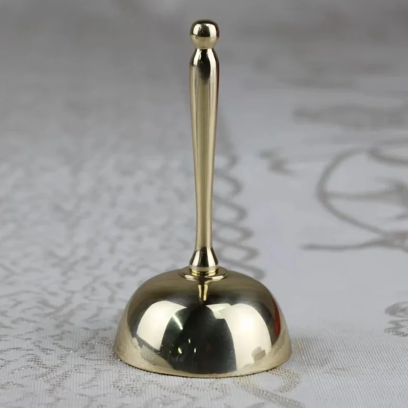 Brass Altar Bell Prayer Altar Held Bell With Handle Classic Style For Religious Ceremony Church Supplies