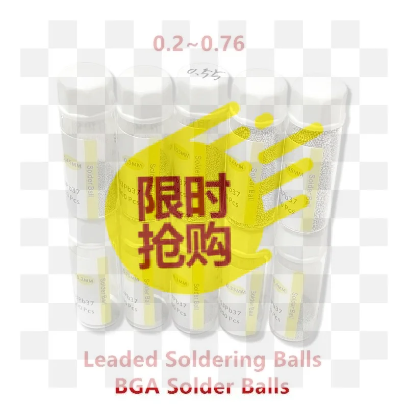 1 Bottle BGA Reballing Soldering Welding Railing Ball Spheres 0.2/0.25/0.3/0.35/0.4/0.45/0.5/0.55/0.6/0.76mm 25K BGA Solder Bal