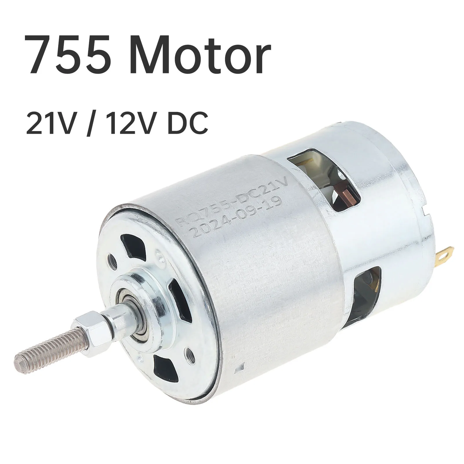 755 DC Motor 12V / 21V Grass Cutter Motor for Weed Trimmer / Cordless Weeder with Long Shaft,Lawn Mower Replaces Motor