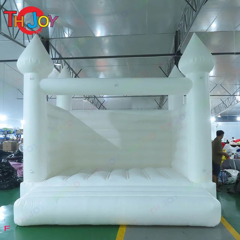 

Stock 10/13FT Outdoor Inflatable White Bounce House PVC Pink Bouncy Castle/Moon Bounce House/Bridal Bounce House With Air Blower