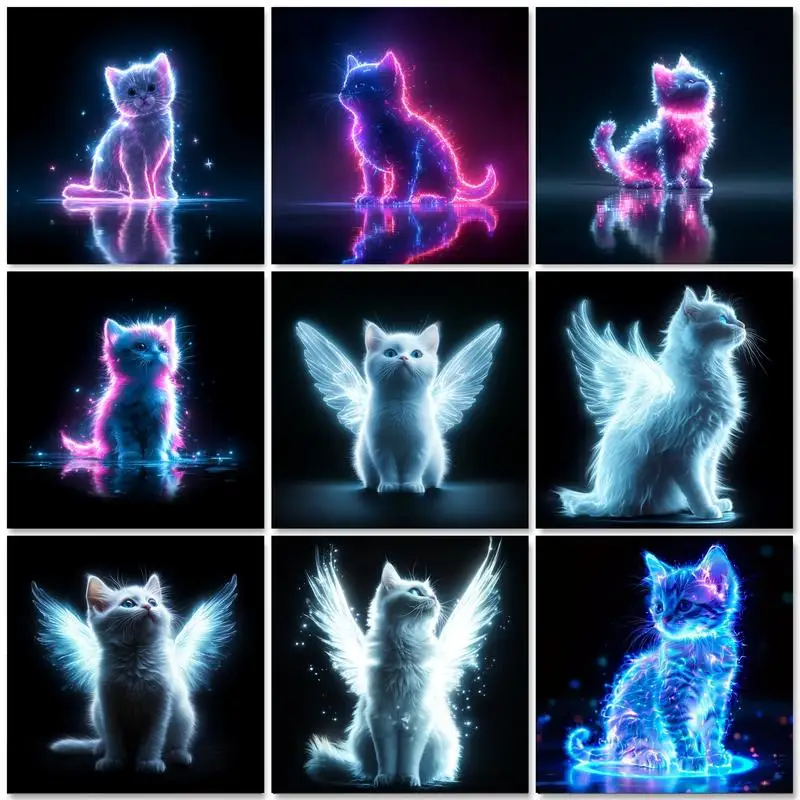 

GATYZTORY Diamond Embroidery Black Cat Mosaic Animal New Arrival DIY Flower Painting Picture Rhinestones Handicraft