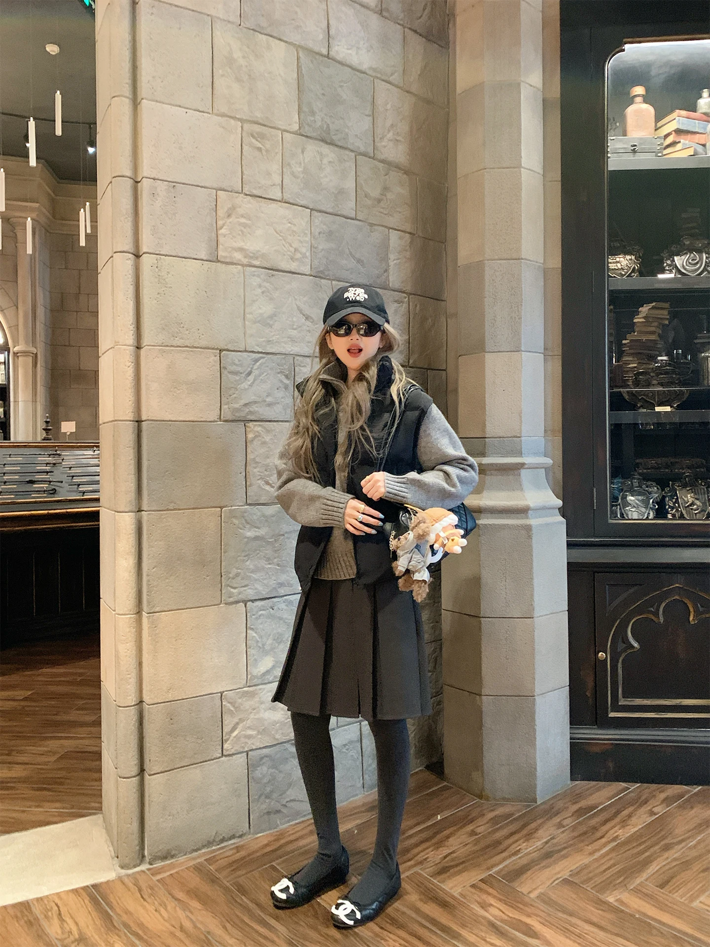 

Зимний свободный женский вязаный свитер с воротником на молнии 9C: уютный, теплый, модный, повседневный, для поездок на работу, Зима 2025