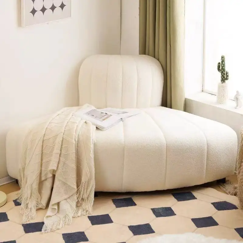 #140X70X60CM Cream Style Corner Lazy Sofa Living Room Bedroom Balcony Corner Module Corner Fabric Leisure Single Sofa Chair