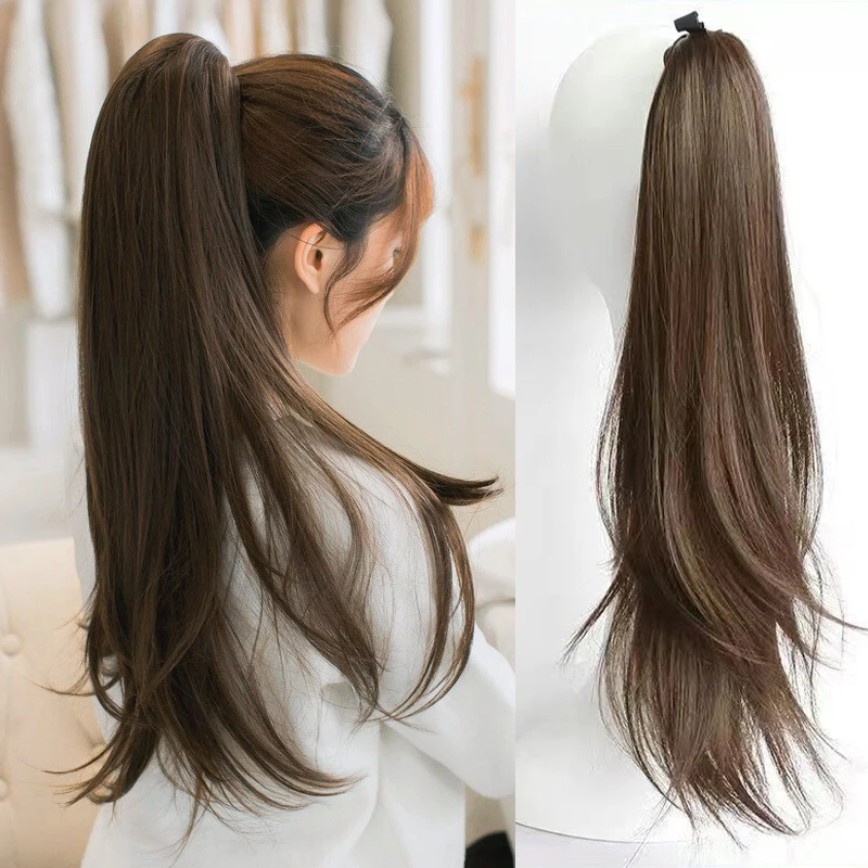 Synthetic Long Wavy Curly Ponytail for Women Drawstring ponytail Hair Extension Natural Fake Hairpiece