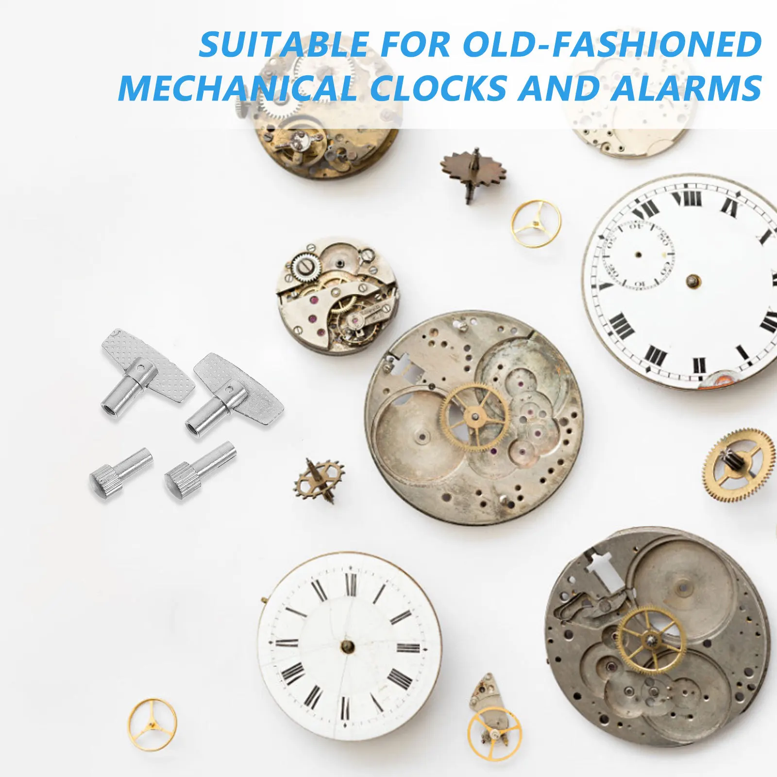 

1Set Retro Clock Winding Key Kit Universal Mechanic Tools Parts Repair Maintenance Adjustable Keys Winder Key for Wall Clock