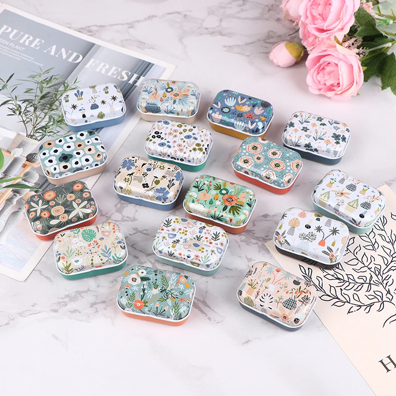 1Pc Mini Tinplate Box Sealed Jar Packing Boxes Jewelry Candy Box Portable Small Storage Cans Coin Earrings Headphones Gift Box