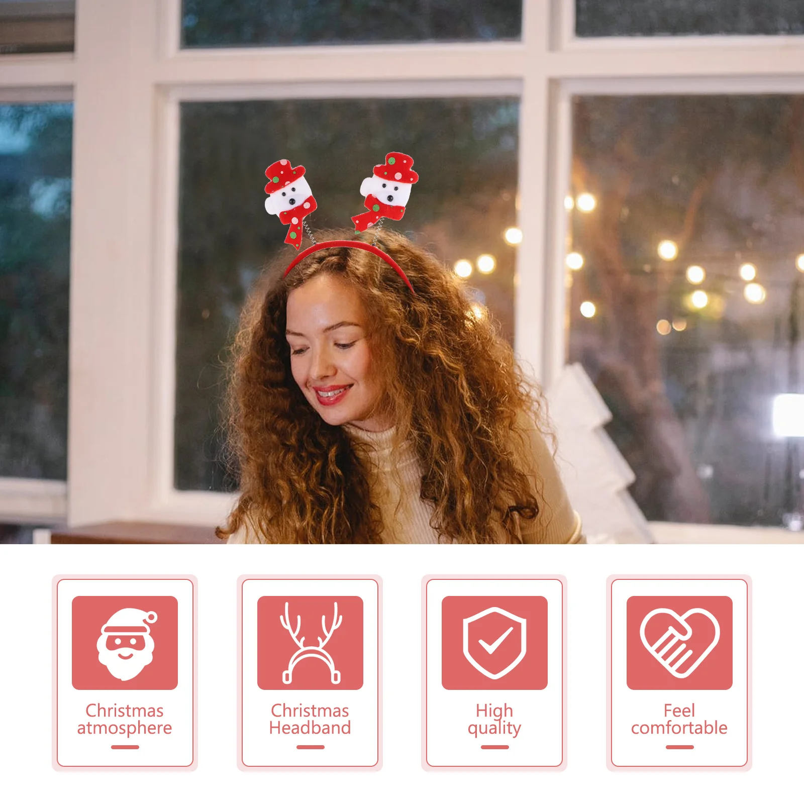 

1Set Xmas Glasses Frames and Hair Hoops Colorful Christmas Party Props Lovely Fake Eyeglasses Xmas Costume Accessories