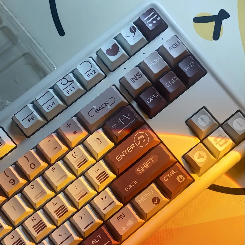Music Keycaps Retro Style Light-transmitting Cherry Profil Round Ball Keycap PBT Material Sublimation Mechanical Keyboard Keycap