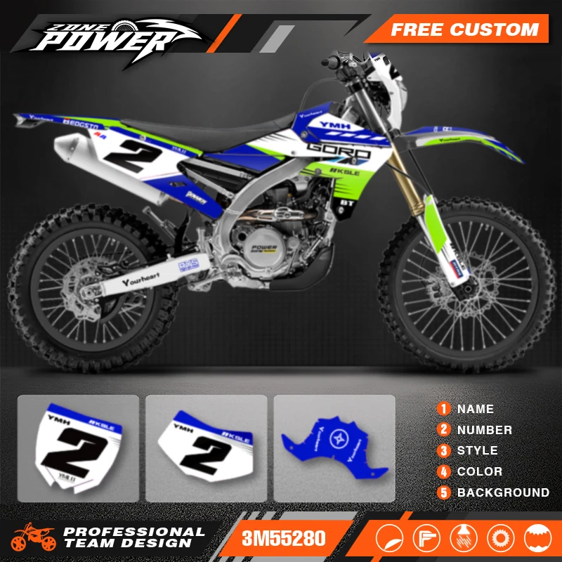 Powerzone para Yamaha WRF450 2016 2017 2018 YZF450X 2015 2016 2017 2018 fondos personalizados calcomanías gráficas Kits de pegatinas 14