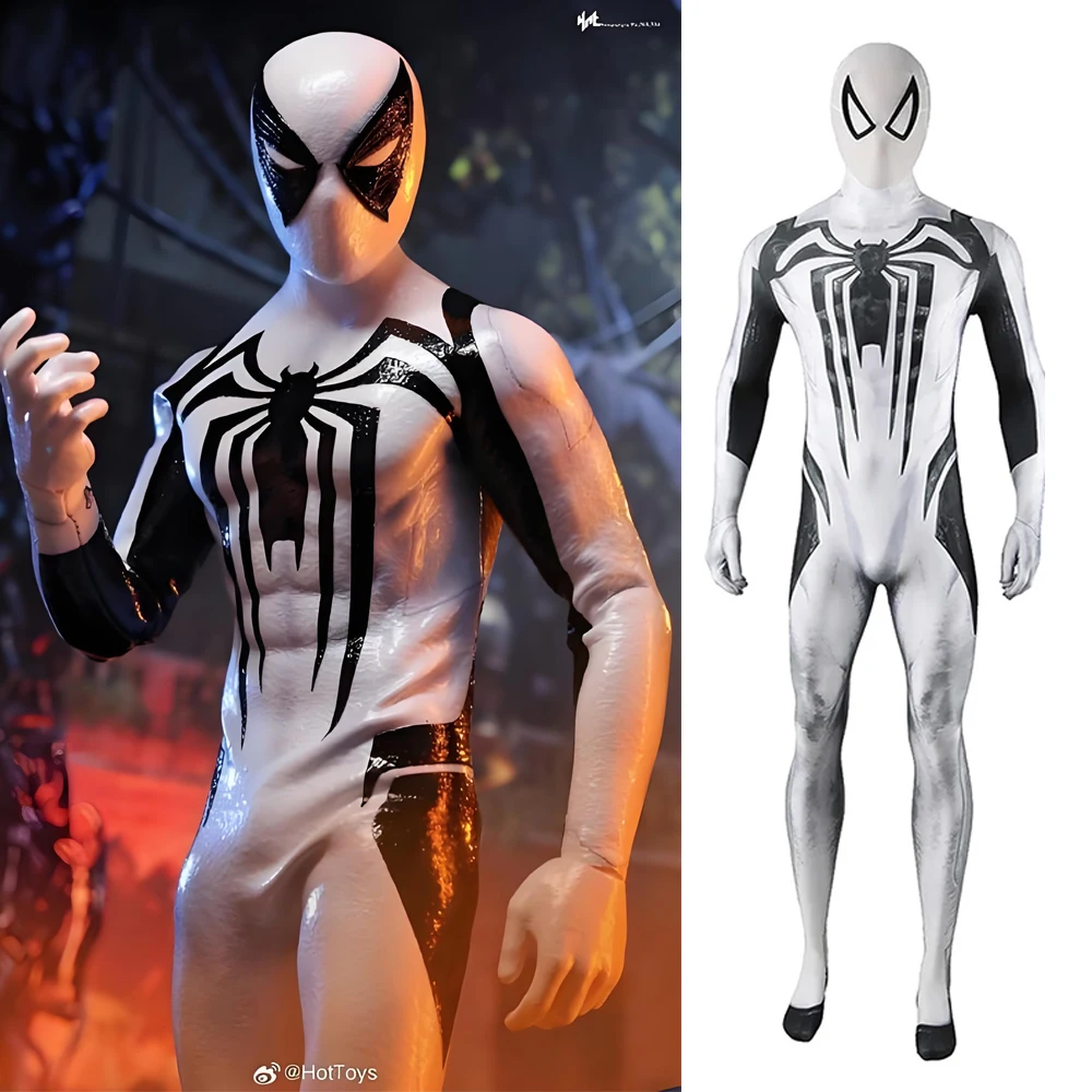Костюм Человека-паука PS5 Spider 2 Anti Venom: Симбиотный комбинезон-зентай из спандекса для косплея супергероя, наряд на Хэллоуин
