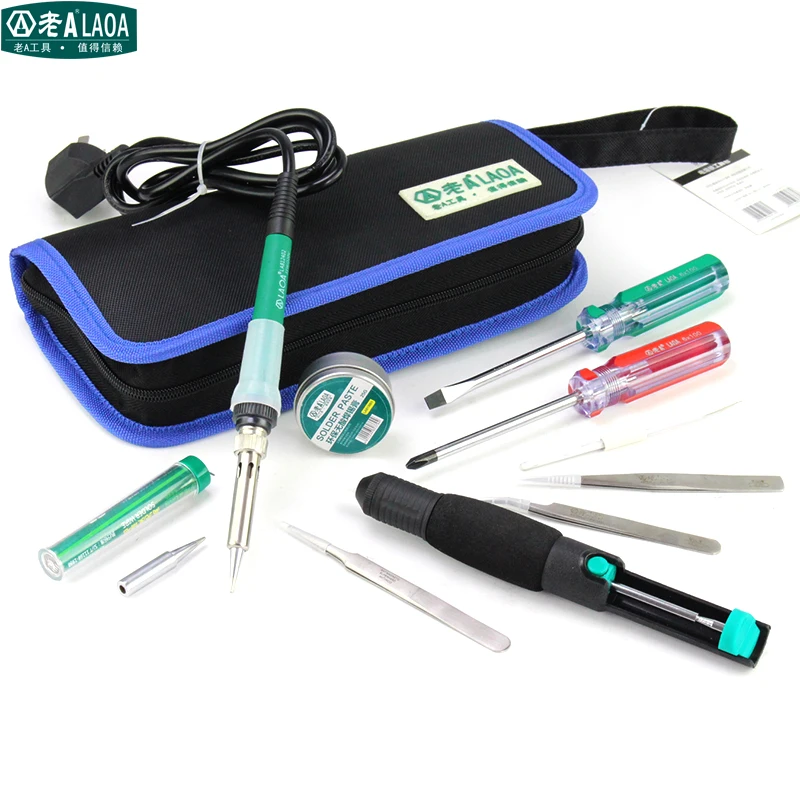 LAOA 35W Electric Soldering Iron Set Welding Tool Set with 11 Pcs in Tool Bag