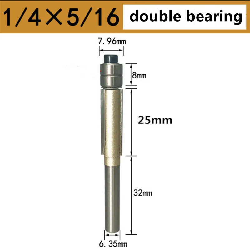 6,35mm Fräserkopf Duplex-Trimmer für Holzbearbeitung Kantenfräser Wolframkarbid CNC-Holzfräser 1 Stück – Detail 2