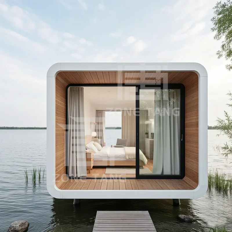 Apple Capsule House Triple Wide Mobile Homes Capsule House Oilfield Site Prefab Villa Glass House 2 غرفة نوم منزل متنقل للبيع #3