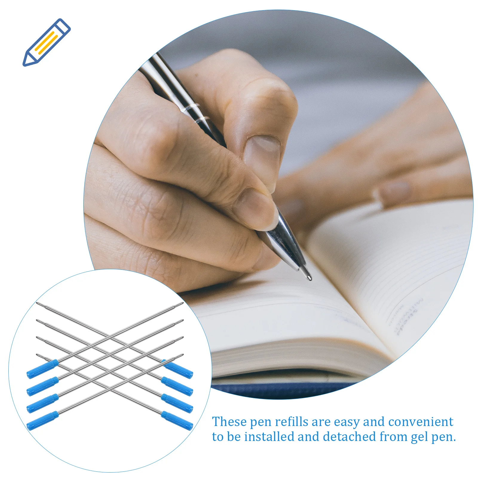 

20Pcs Gel Pen Replacement Refills Black Red Ballpoint Ink Pens for Office Students Refillable Neutral Fine Point Convenient