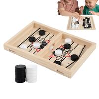 Sling Puck Game Wooden Tabletop Hockey Game Slingshot Game Desktop Battle Competitive Game Family Games For Adults & Kids