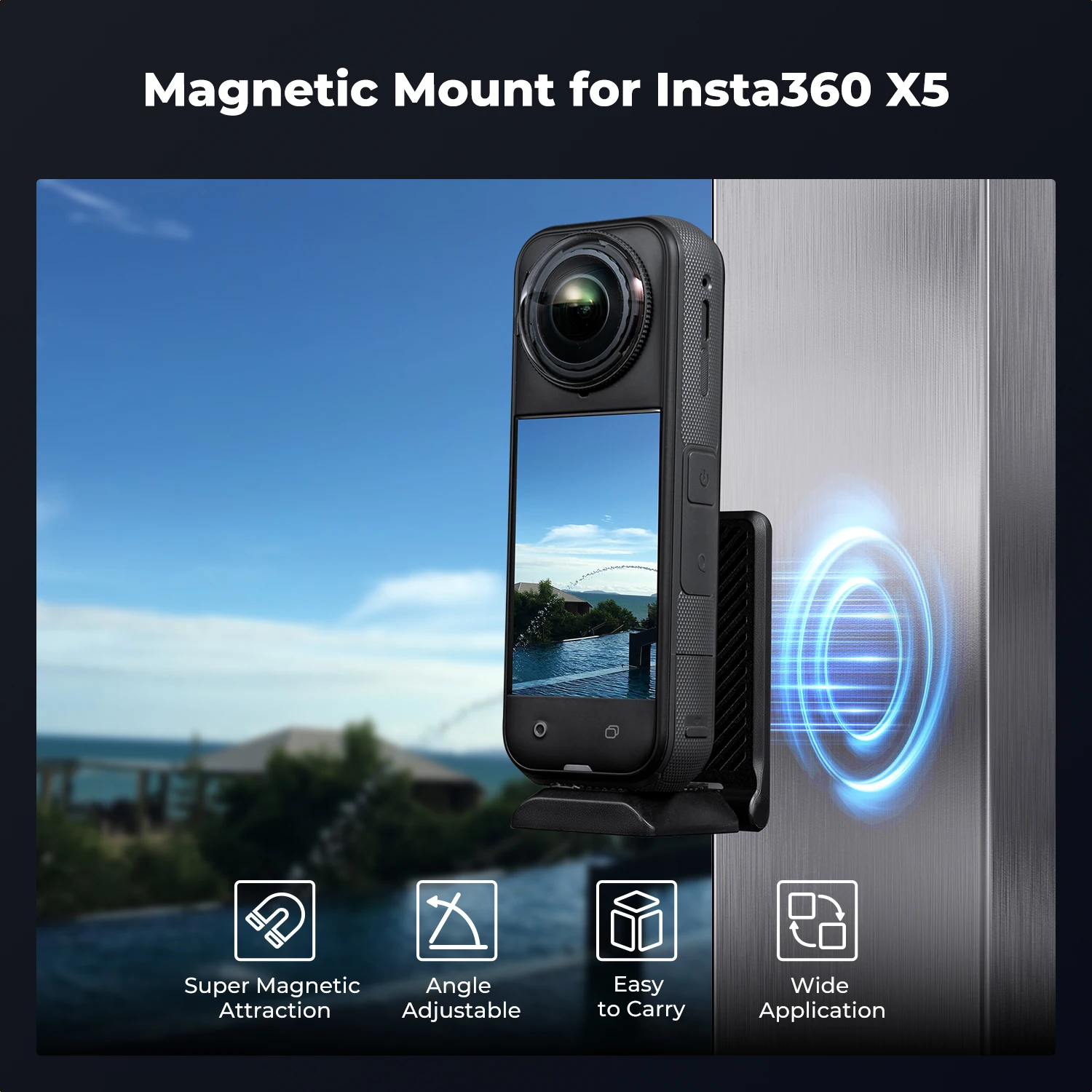 حامل مغناطيسي K&F Concept لـ Insta360 X5