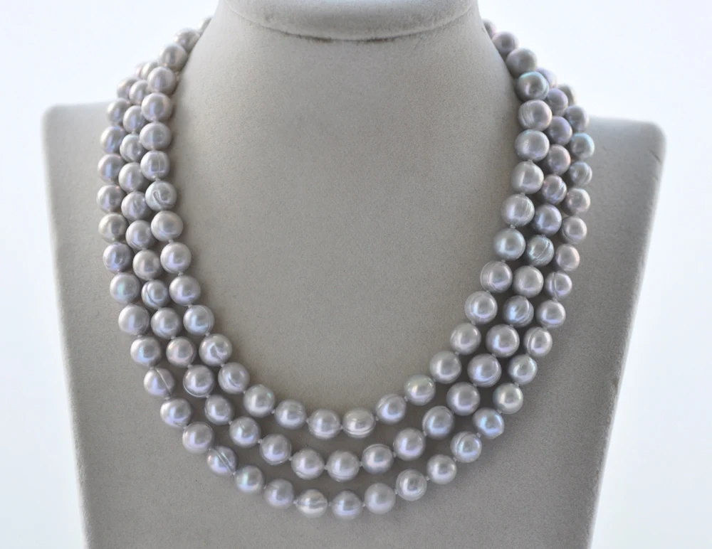 

Z10691 50" 10mm Gray Round Freshwater Pearl Necklace