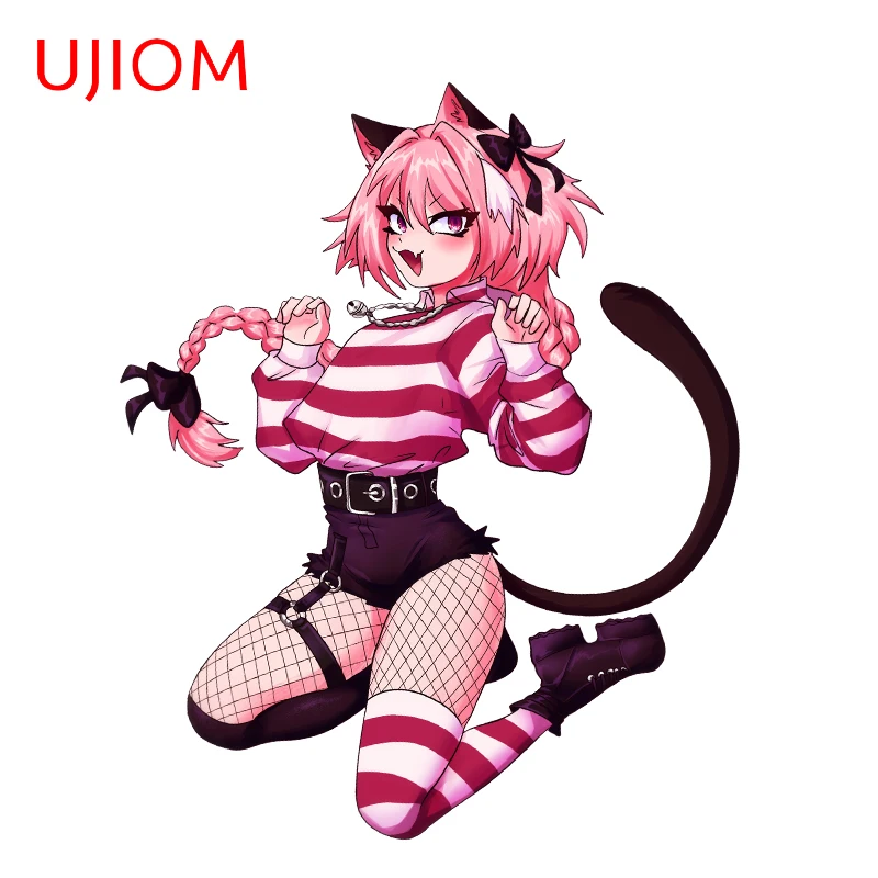 UJIOM Goth Astolfo сексуальные Femboy наклейки на стену горячие кошачьи уши персонаж граффити наклейки для скейтборда водостойкий домашний декор для гостиной